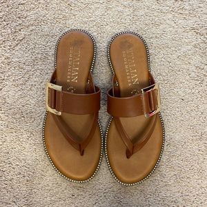 Italian shoemaker tan sandles size 6